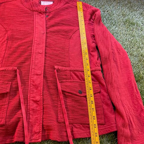 Rust Red Anthropologie Saturday Sunday Size L Drawstring Waist Jacket - Picture 3 of 7